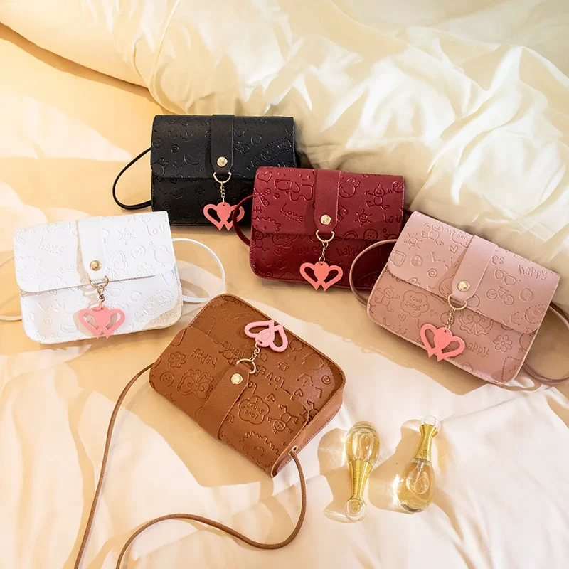 

Embossed Small Square Bag New Ladies Bag Fresh and Sweet Shoulder Bag