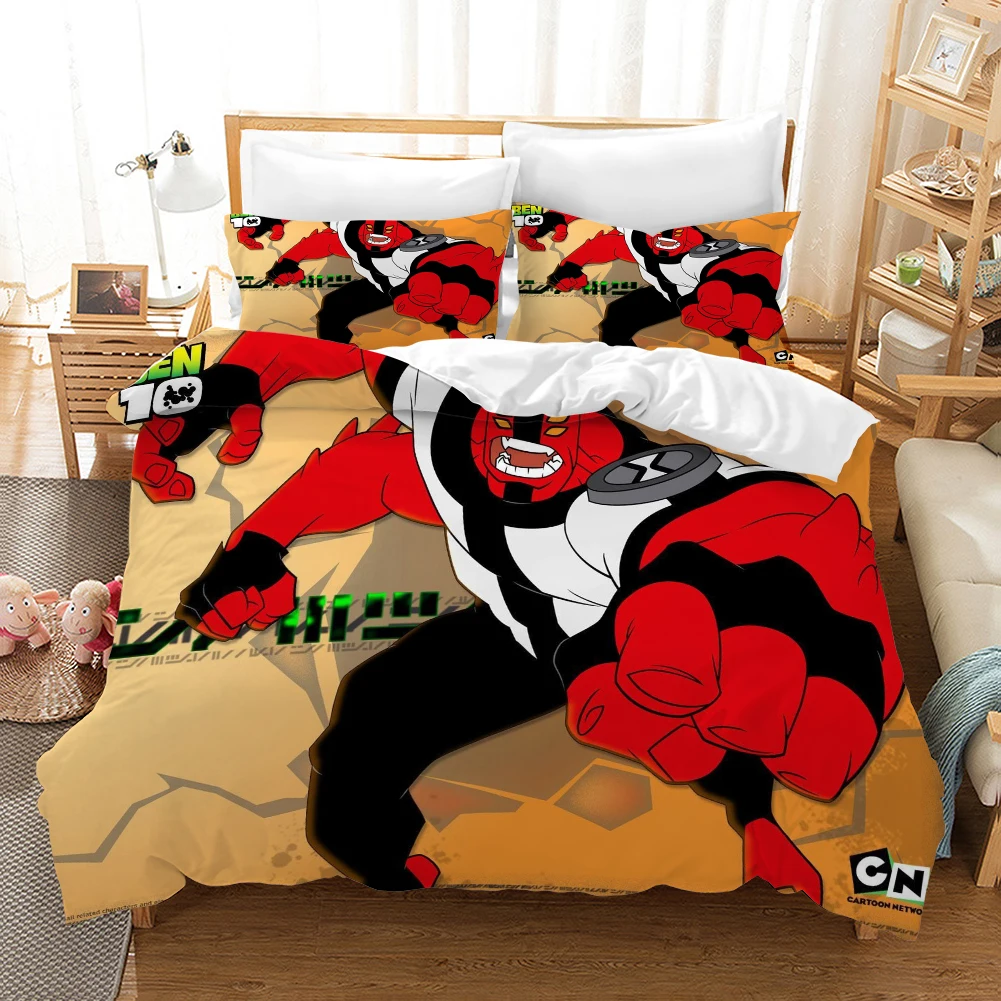 3D Cartoon Ben10 Duvet Cover with Pillow Cover Bedding Set  Single Double Twin Full Queen King Size Bed Set for Bedroom Decor 5