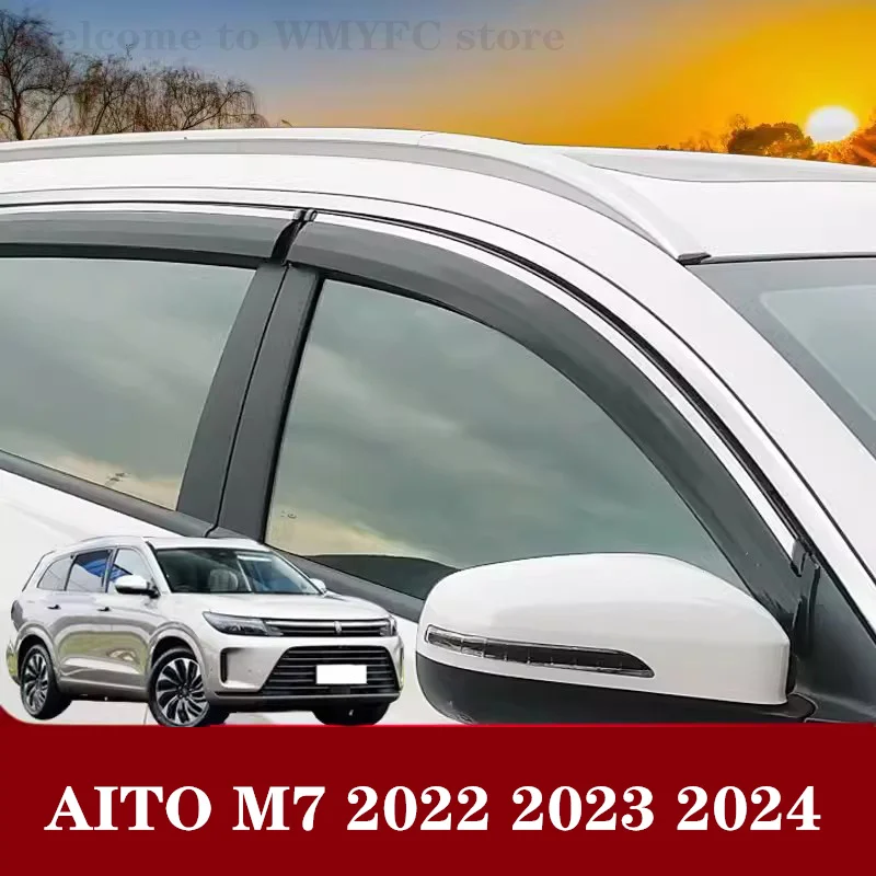 

4x For AITO M7 2022 2023 2024 Car Side Windows Visors Cover Trim Sun Deflectors Guards Windshield Windows Accessories