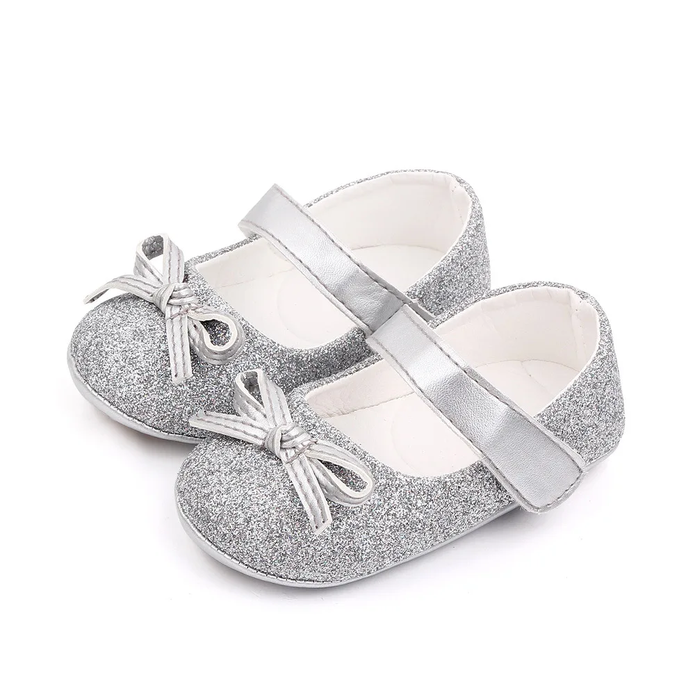 Baby Item Infant Girl Shoes Toddler Bling Bow Trainer Newborn Soft Anti-slip Rubber Sole Bebes Princess Footwear for 1 Year Gift 6