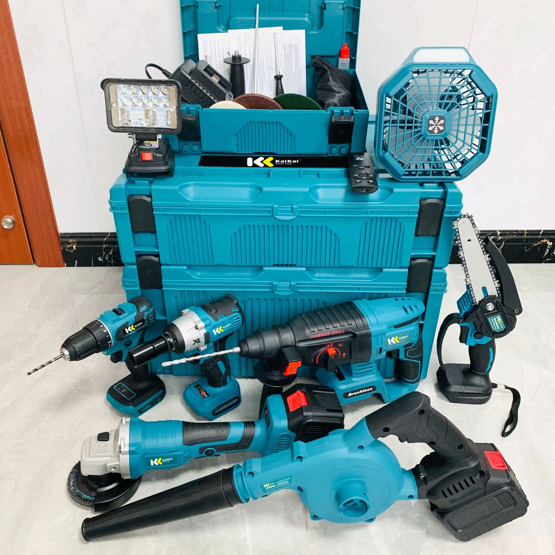 

21V Cordless Brushless Impact Driver 18V With 2 Pcs 4.0Ah Batteries And Charger Power Drill Kit Tools