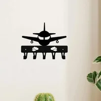 Elegant Airplane Key Holder Wall Decor. Metal Aircraft Art. Functional Ornament for Bedroom & Living Room 1