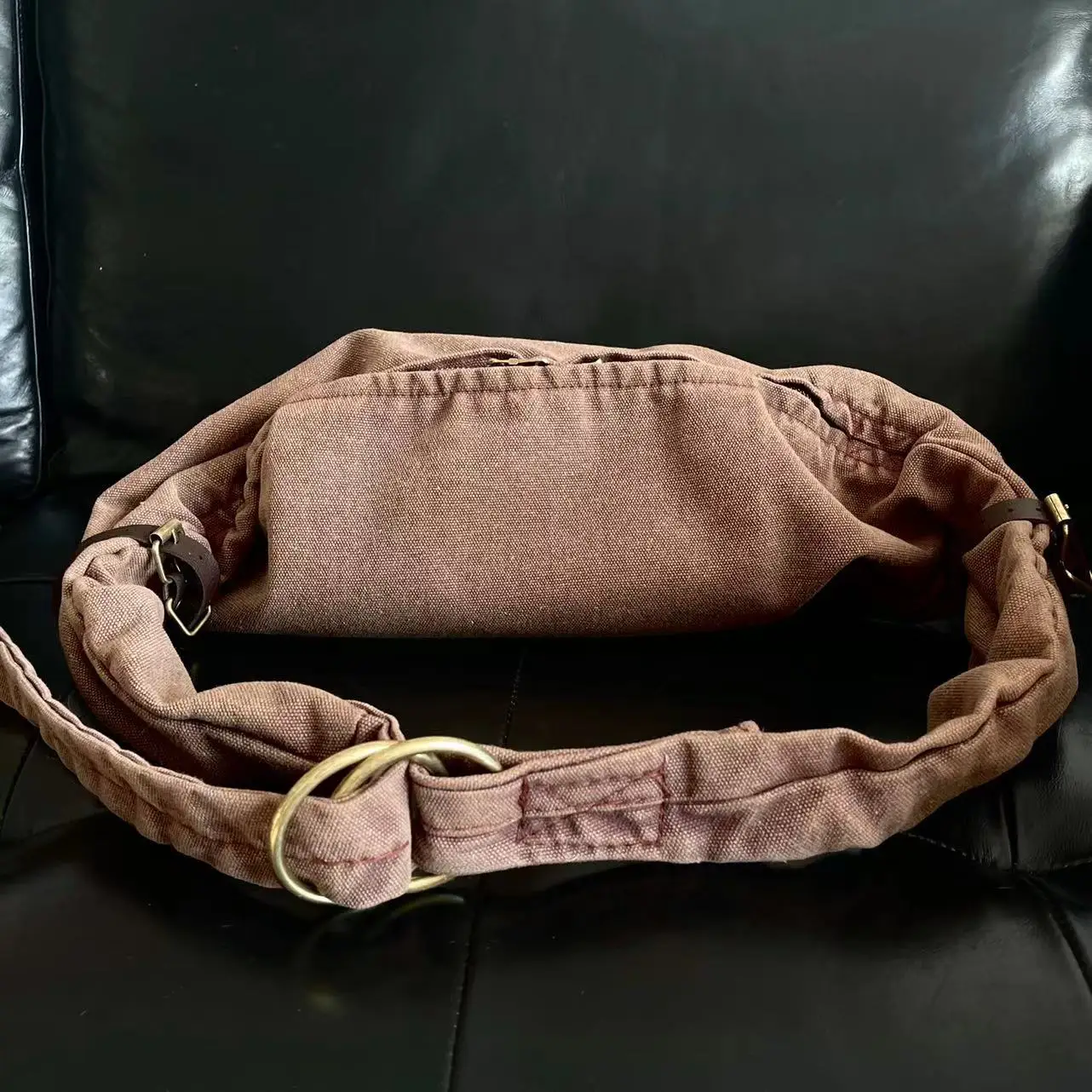 KAPITAL Hirata and Hiroshi Retro Vintage Banana Embroidery Trendy Canvas Large Couple Crossbody Shoulder Bag