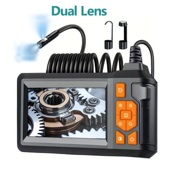 Dual lens Industrial Endoscope Camera 4.3'' IPS Screen HD1080P Rigid Cable Pipe Sewer Inspection Borescope IP67 Waterproof 1