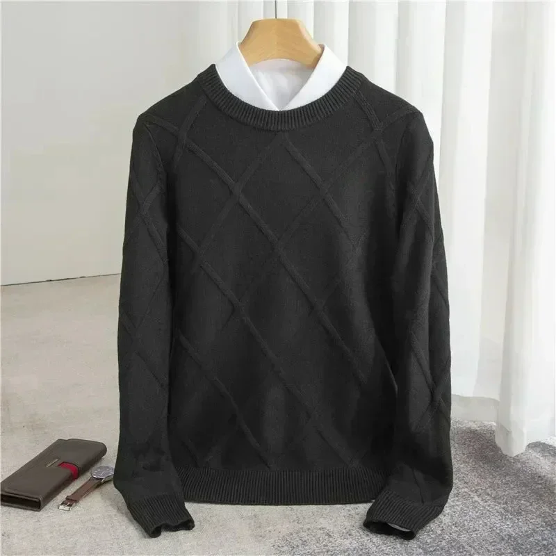 Men Cashmere Sweater Autumn Winter Soft Warm Jersey Jumper Robe Hombre Pull Homme Hiver Pullover O-Neck Knitted Sweaters