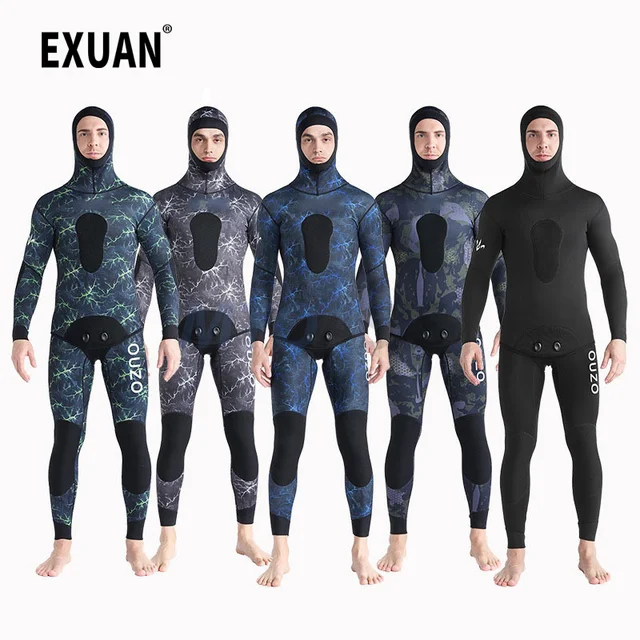 Men Hood Surfing Front Zipper Snorkeling Spear fishing Diving Suit