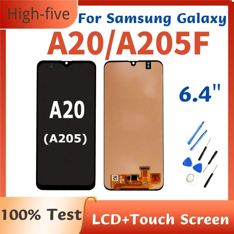 

6.4" For Samsung Galaxy A20 A205 A205F LCD Display Digital Touch Screen with Frame For Samsung A20 Display Screen Replacement