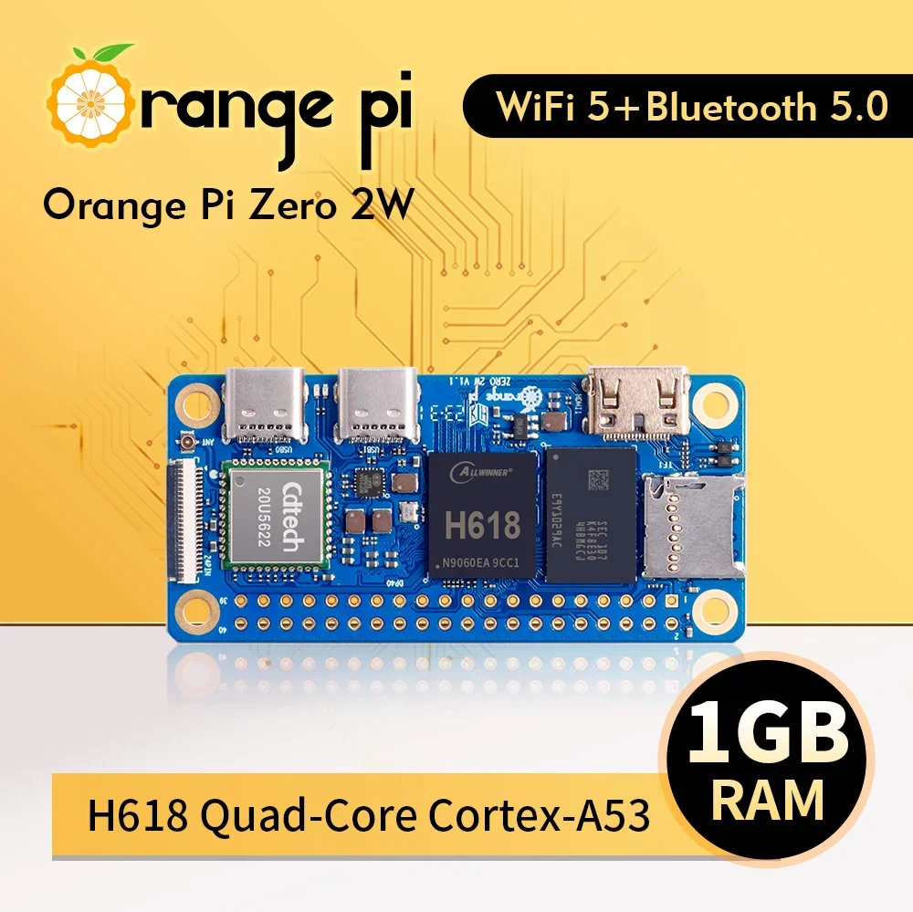 

Мини-ПК Orange Pi Zero, 2 Вт, 1 ГБ ОЗУ, DDR4, Allwinner H618, четырехъядерный, Cortex-A53 1,5 ГГц, Wi-Fi, Bluetooth, BLE, SBC, одноплатный компьютер