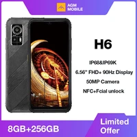 AGM H6 Rugged Smartphone  50MP Camera, 8GB+256GB, 90Hz 6.56′ FHD+ Display Waterproof/Dustproof/Shockproof – Endurance Battery