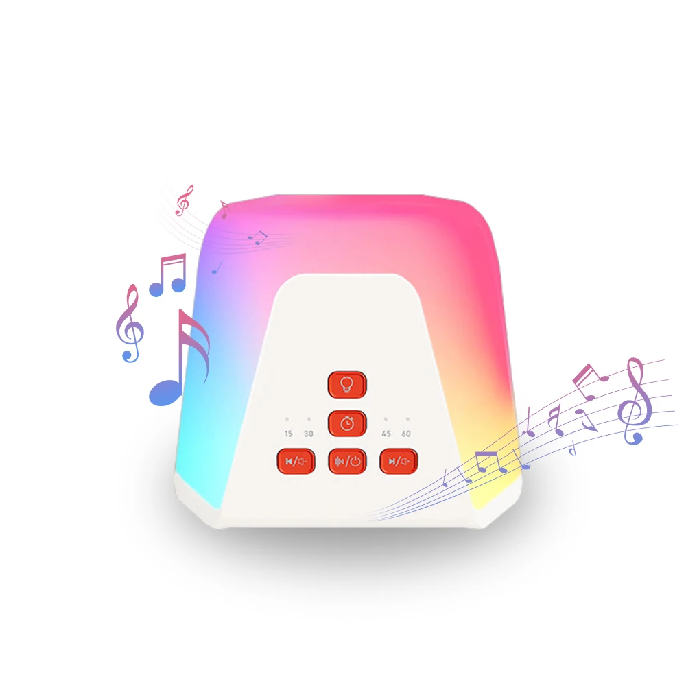 

LED Bedroom Mood Lamp USB Rechargeable Bedside Nightlight With White Noise 30 Colors Dimmable Timer Adult Kid Sleep Night Light