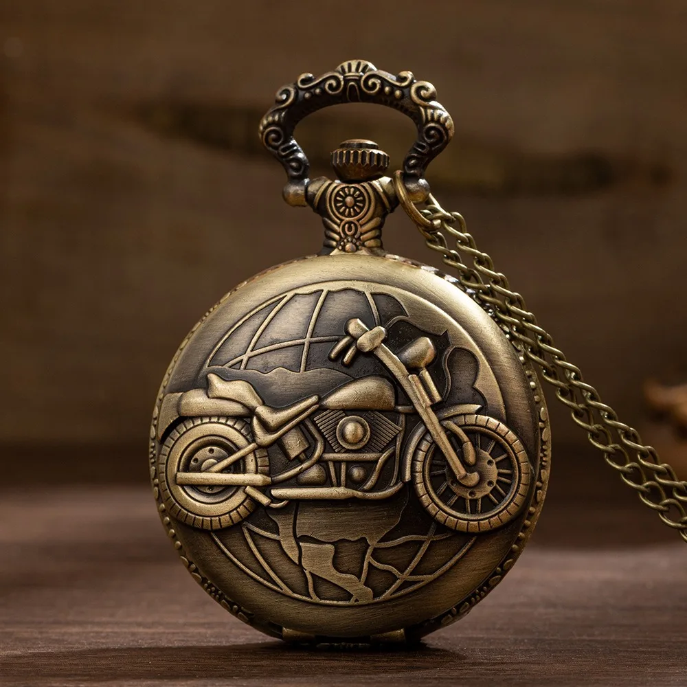 Motorcycle Retro Punk Style Unisex Pocket Watch pocket watch