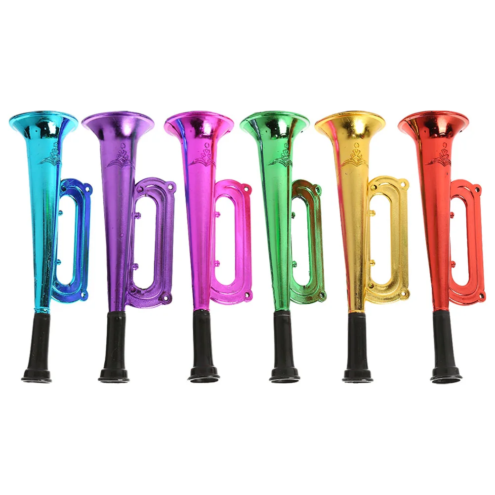 

6 Pcs Children's Trumpet Colored Kids Trumpets Puzzle Toys Colorful Game Cheering Horns Plastic Toddler Saxophone Party