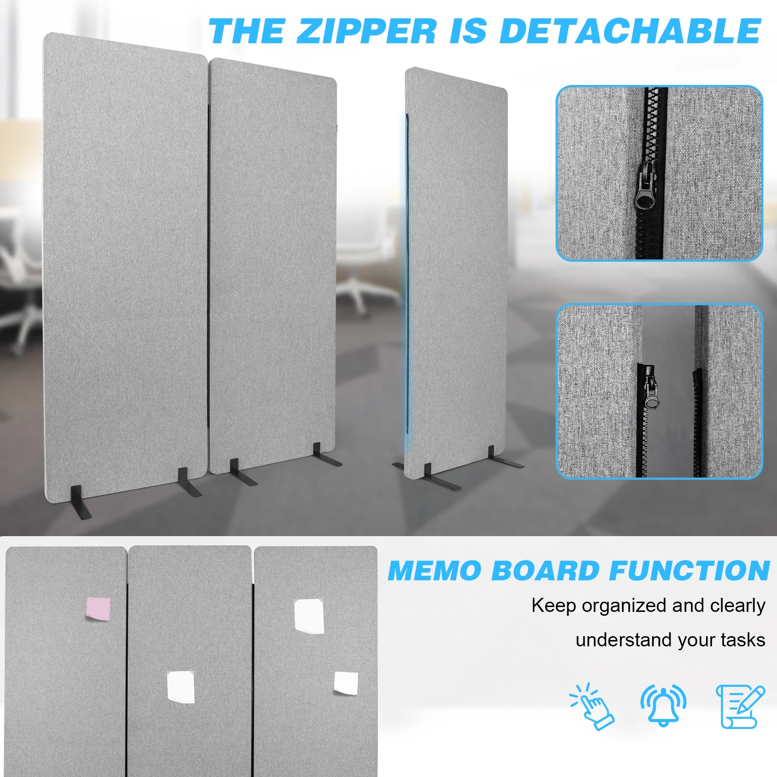 Portable Folding Room Dividers Soundproof Privacy Panels