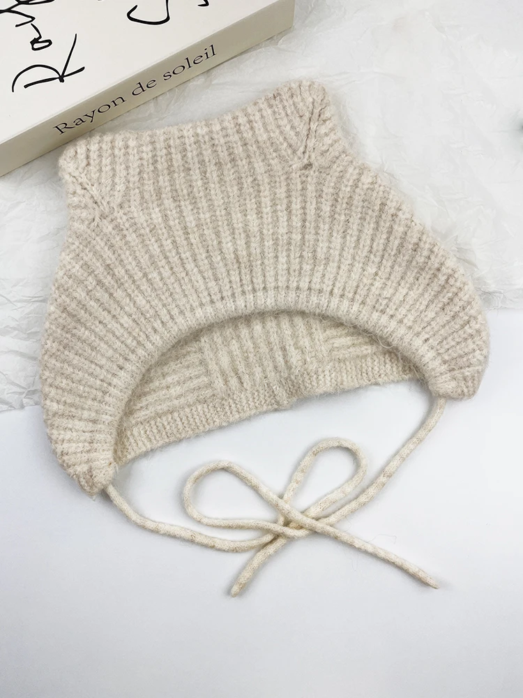 Gestrickte Gehörschutz hüte für Frauen & Männer Winter warme Mützen Mützen Outdoor Ski Sturmhaube Lätzchen Ohr kappen Damen Schädel hüte Gorros – Detail 18