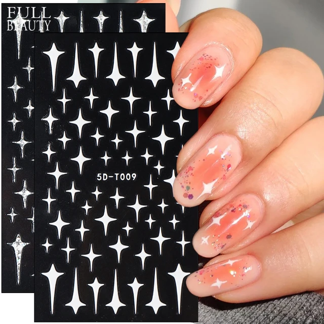 Nail Art Stickers Laser Silver  Silver Star Stickers Manicure -  Silver/gold Star - Aliexpress