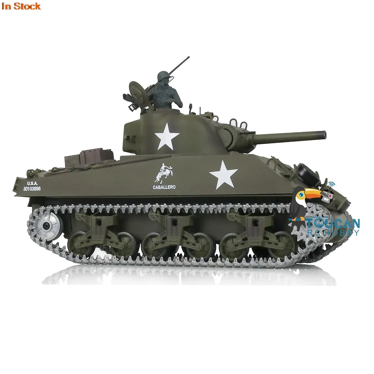 1/16 HENG LONG RC Tank 7.0 Upgraded M4A3 Sherman 3898 Metal Tracks Barrel Recoil Gearbox Idler Smoke Unit Engine Sound TH17673 4