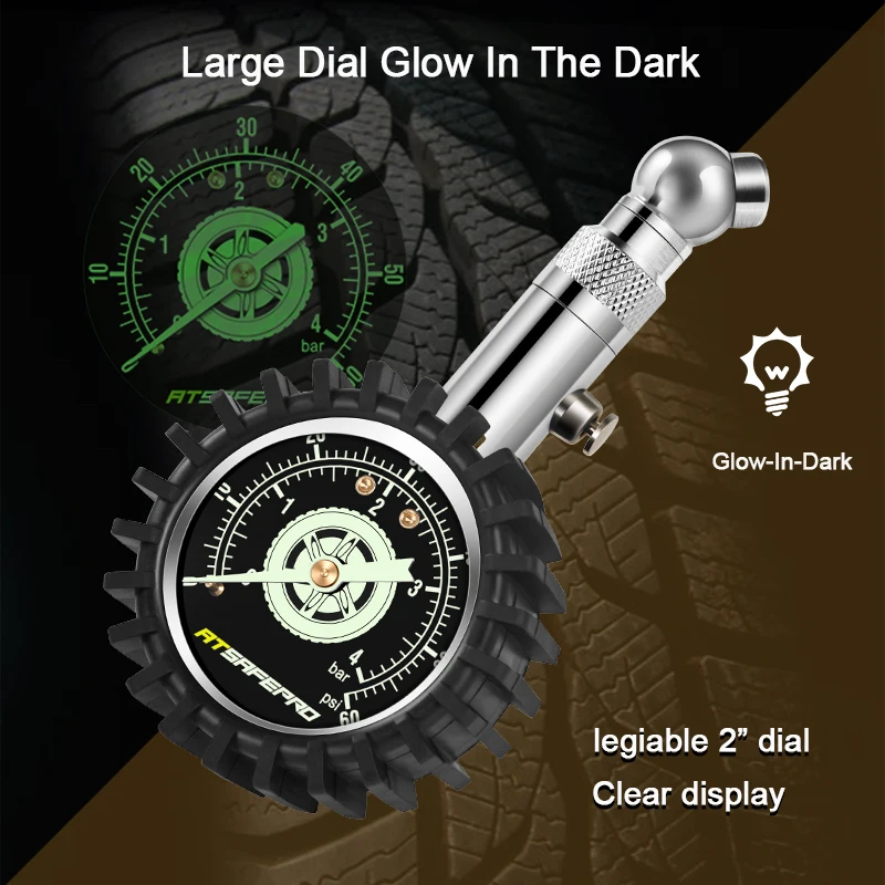 AUTOWN Manomètre De Pression Des Pneus 100 PSI Avec 4