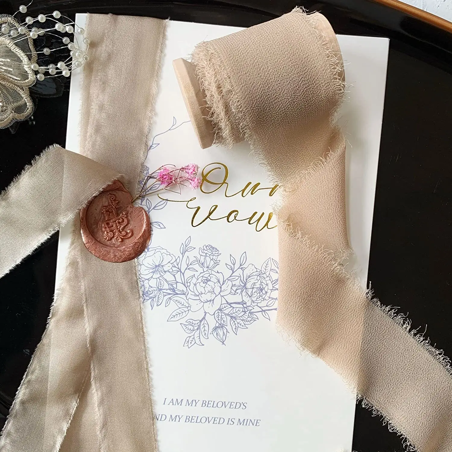 DIY Edged Chiffon Silk-Like Ribbons 4cmx5m Wedding Invitation Christmas Decoration