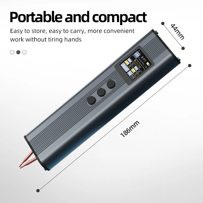PSW01 Portable Digital Display Spot Welder 11 Gears Adjustable Dual Pulse for 18650 Battery Nickel Strip Welding