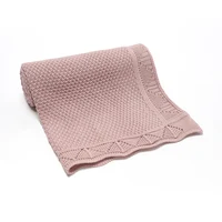 Super Soft Baby Blankets Swaddle Wrap 100*80cm Knit Pure Color Newborn Sleeping Covers for Stroller Bassinet Comfort All Seasons 2