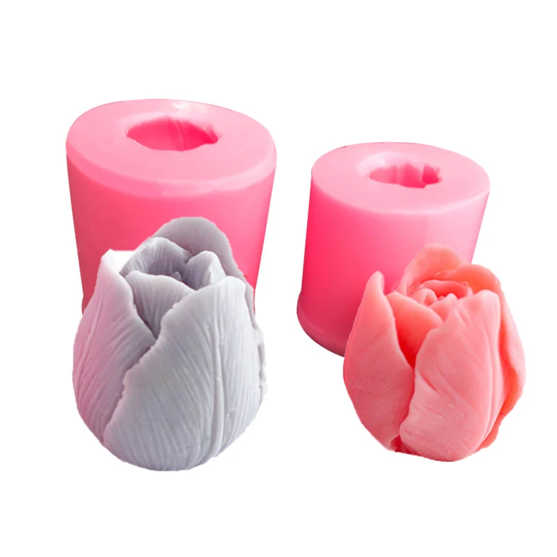 Silicone candle mold Creative Tulip Candle Mold Handmade DIY Flower Soap Mold Silicone Flower Candle Soap Making Supplies Decorative