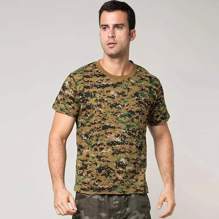 Outdoor Combat shirt Short Sleeve Cotton T-Shirt Tactical Military Outfit Camouflage Round Neck Breathable Airsoft T Shirt Man combat shirts