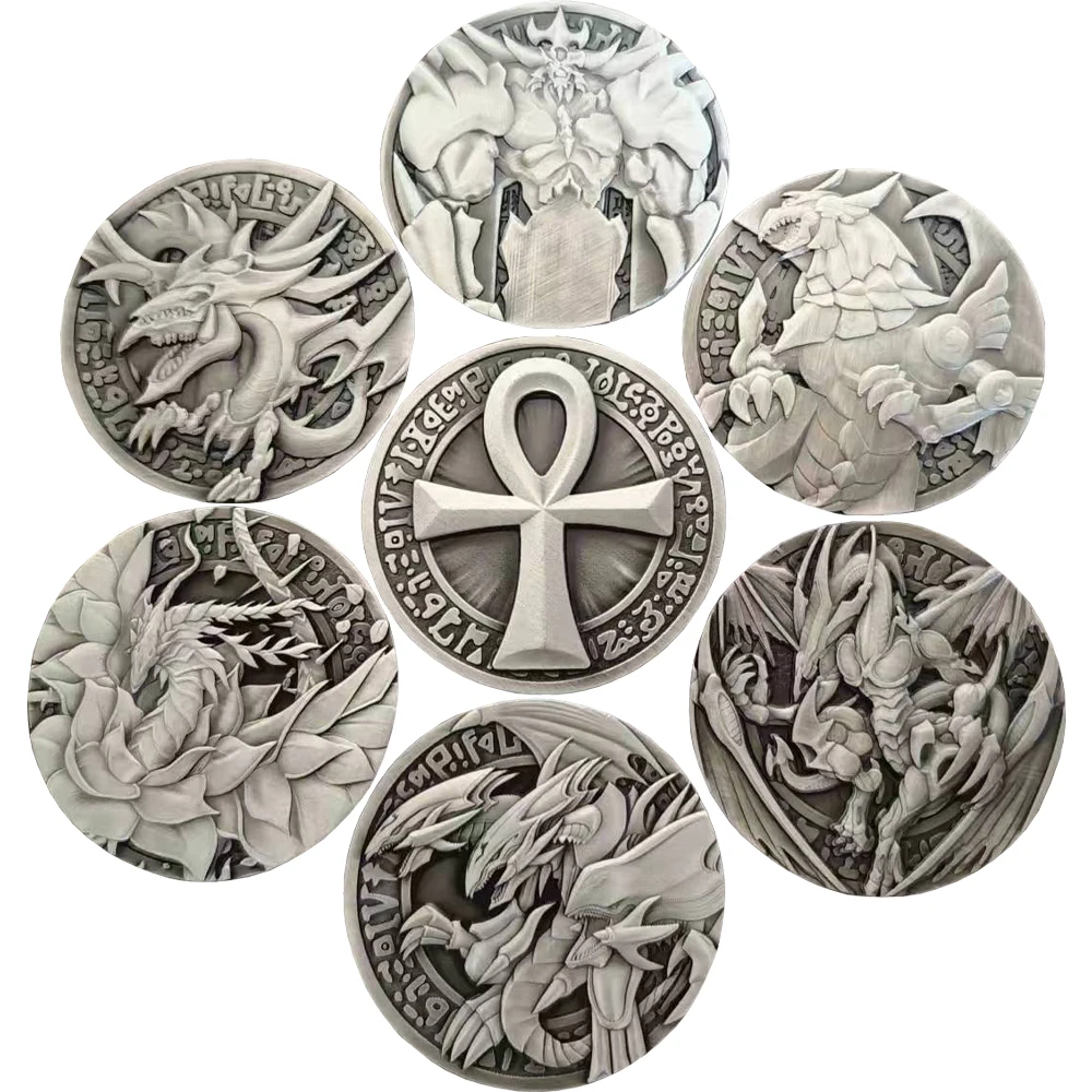 32 Style Yu-Gi-Oh! Commemorative Coins Dark Magician Girl Blue-Eyes White Dragon Red-Eyes Black Dragon Diy Game Anime Gift Toys