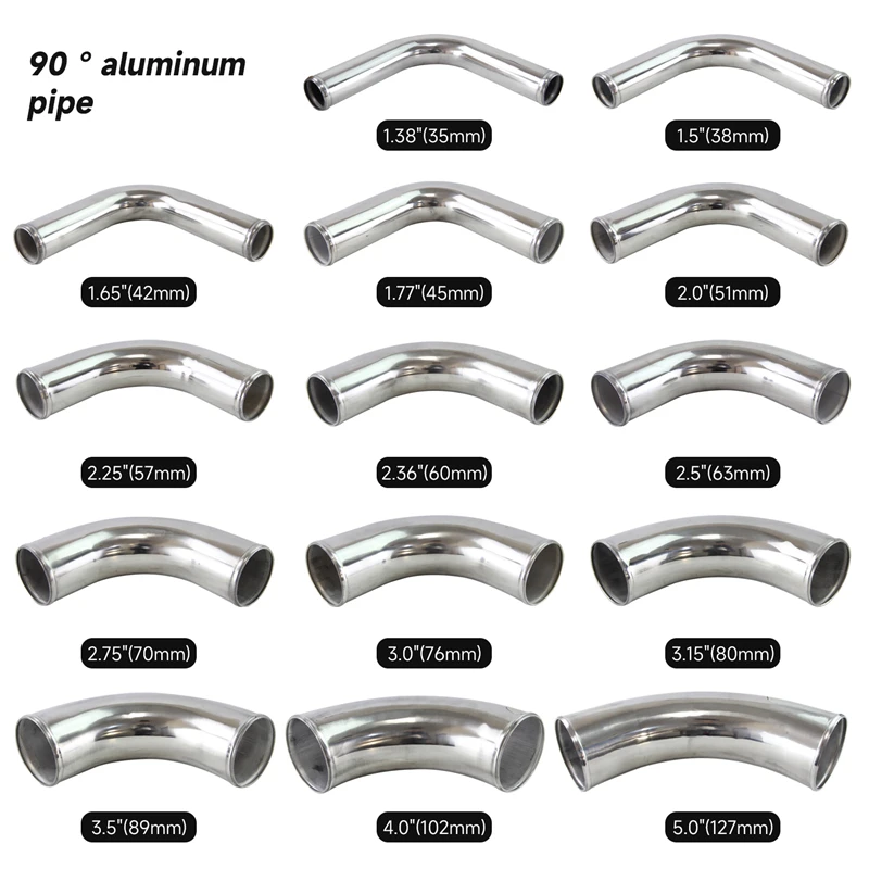 UXCELL 1pc OD 1.5-4 Inch 90 Degree Mandrel Bend Elbow SS304 Stainless Steel Bend Tube Exhaust Elbow Pipe Modified
