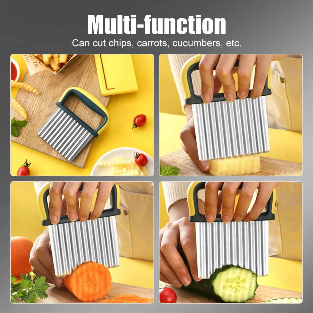 3C - Trancheuse De Croustilles Ondulée En Acier Inoxydable, Couteau à