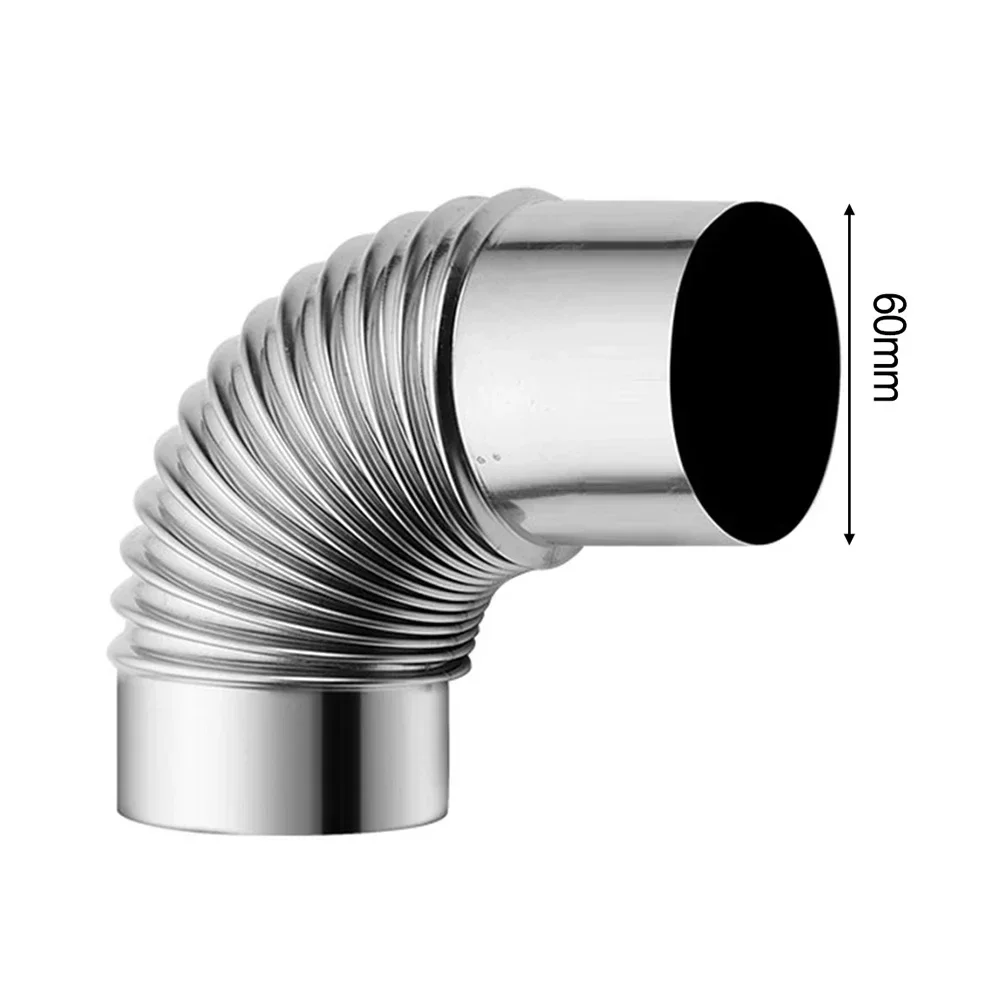 Stainless Steel Stove Flue Pipe Elbow Chimney Liner Bend Stove Pipe Elbow Chimney Flue Gas Heater Exhaust