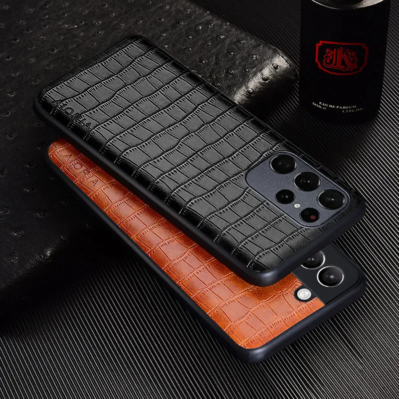 Custodia In Pelle Di Coccodrillo Di Lusso Per Samsung S23 S22 S21 Fe Plus Ultra 5G Slim Fit Design Cover Posteriore Galaxy S22 Ultra Bumper