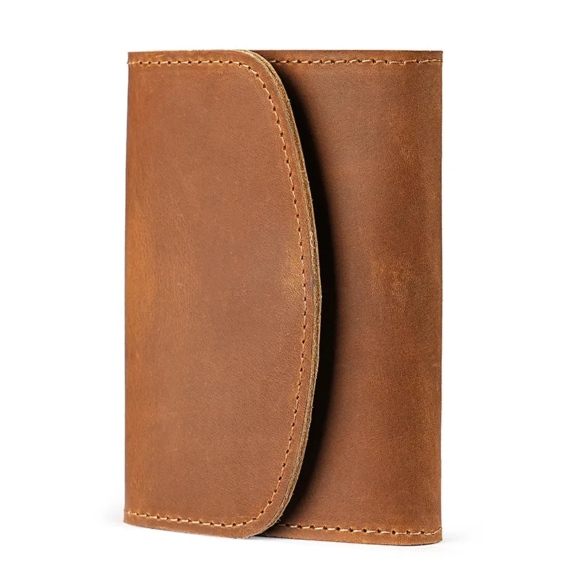 Premium Vintage Crazy Horse Leather Wallet – Men's Slim Card Holder with ID & Coin Pocket