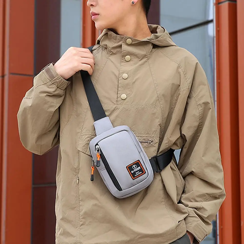 Men's Chest Bag Fashion Small Canvas Shoulder Crossbody Bags For Man Mini Cloth Sling Sport Cross Phone Male Handbag