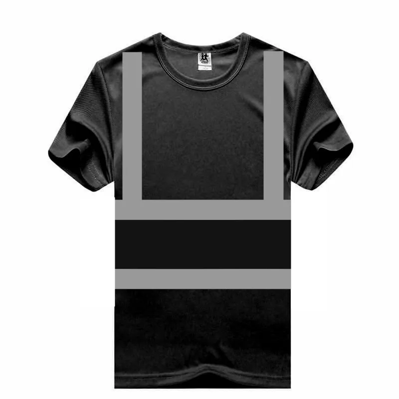 Plus Size 4XL Reflective Shirts High Visibility Short Sleeve T Shirts with Reflective Tape for Men and Women Workwear Shirt