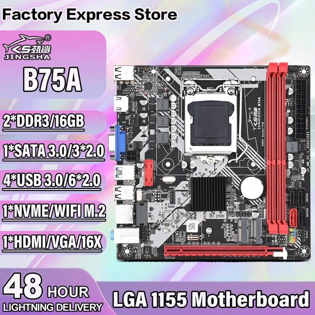 Carte mère B75 LGA 1155, mémoire DDR3, SATA III, USB 3.0 pour Intel LIncome  1155, Core i7, i5, i3, CPU Celeron, carte mère de bureau - AliExpress