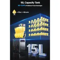 Stainless Steel Commercial Slushie Maker 15L Capacity Smoothie Machine 110V Customizable Drinks LED Bowls Fast Freezing Ideal 2