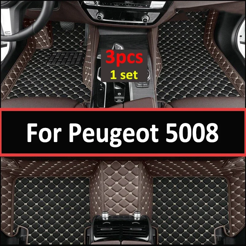 

Автомобильные коврики для Peugeot 5008 P87 2017 ~ 2022, автомобильные роскошные кожаные коврики, прочные коврики, коврики, детали интерьера, автомобильные аксессуары