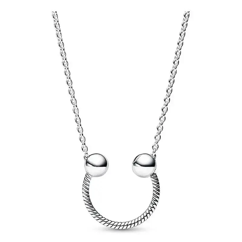 New Classic 100% 925 Silver Women's Pav é Closet Set Collar Necklace DIY Charming Jewelry Gifts Fashion Light Luxury