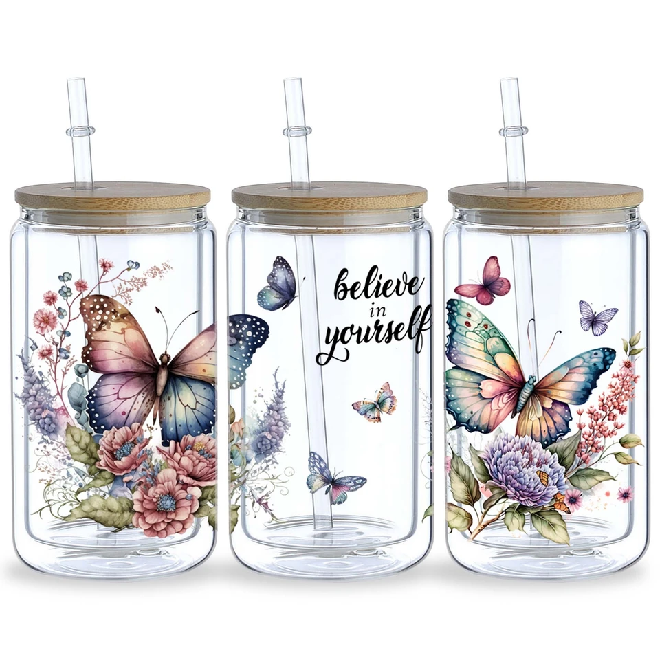 ADESIVI PER UNGHIE 3D Con Acqua Fiore Farfalla Decalcomanie Trasferimento Di U2606 EUR 2,99