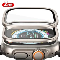2 pièces boîtier en alliage d'aluminium + verre trempé pour Apple Watch Ultra 2 49mm protecteur d'écran anti-rayures iWatch Ultra 3 49mm 2025 2