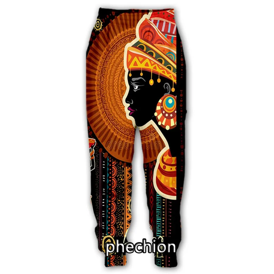 

Новые мужские/женские повседневные брюки Phechion с Африканским 3D-принтом, уличная одежда, мужские свободные спортивные длинные брюки K177