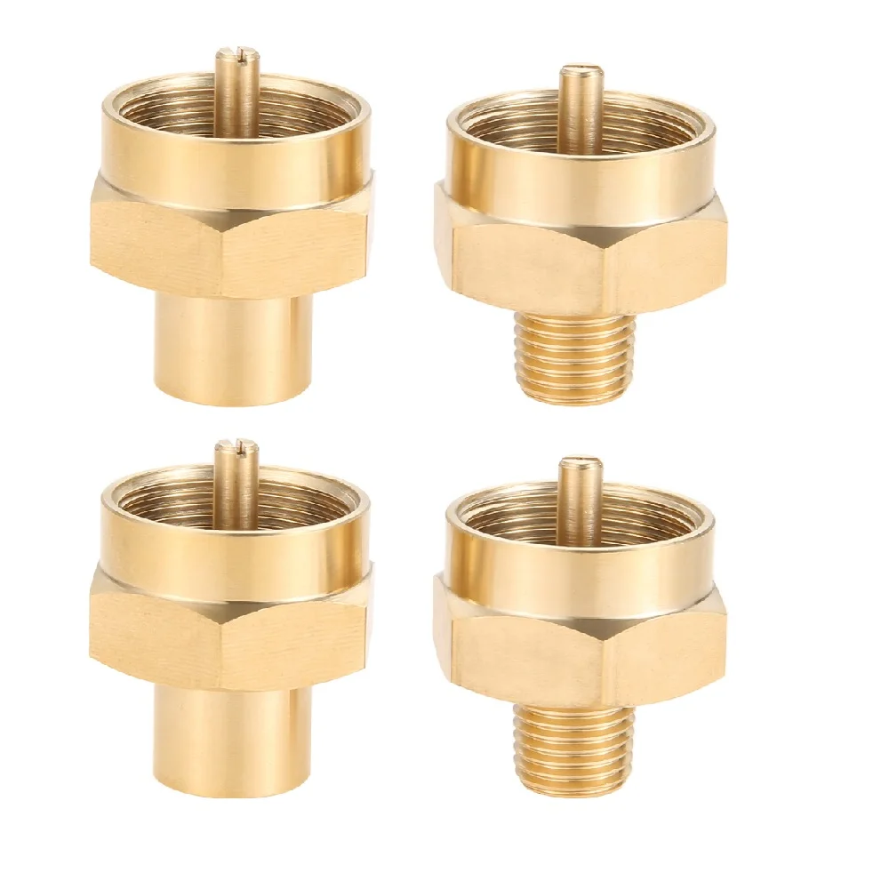 

4pcs/2pairs Brass 1LB Propane Gas Bottle Connection 1/4" NPT Female + Male Universal Fitting Refill Adapter Grill Stove Tank