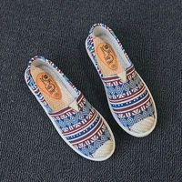 2022 Summer Ladies Casual Comfort Bohemian Slip On Lazy Shoes Female Womens Flat Slip On Canvas Strap Loafers Straw Espadrilles - Image 4