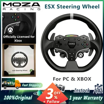 Volante MOZA Racing ESX per PC e Xbox con 22 pulsanti personalizzabili Manopole in PU ISF durevoli e base opzionale R9 V3/R12 V2