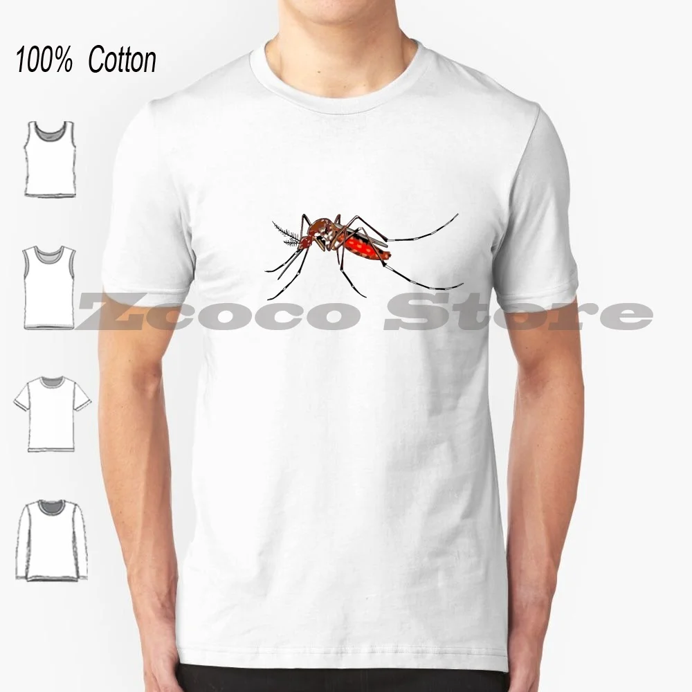 100% Cotton Men And Women Soft Fashion T-Shirt Vampire Insect Skeeter Mosquito Dengue Yellow Fever Insect Thin Legs Mosquito