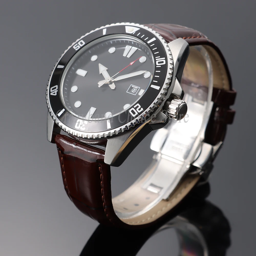 Elegant Leather Watch Strap with Metal Butterfly Clasp and Wooden Box (14mm-22mm)