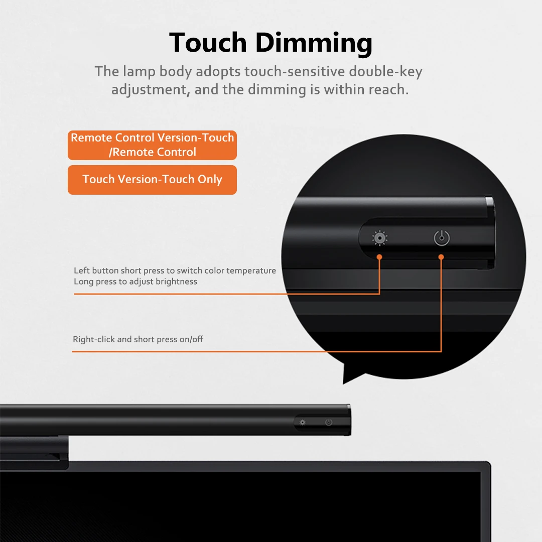 Computer screen light LYMAX desk lamp display hanging eyes protection touch wireless remote control