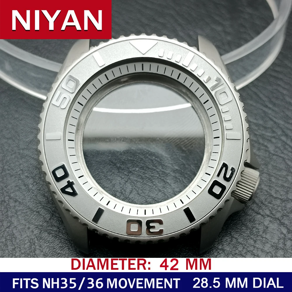 Premium Silvery Steel Watch Case with Sapphire Glass Bezel – 42mm