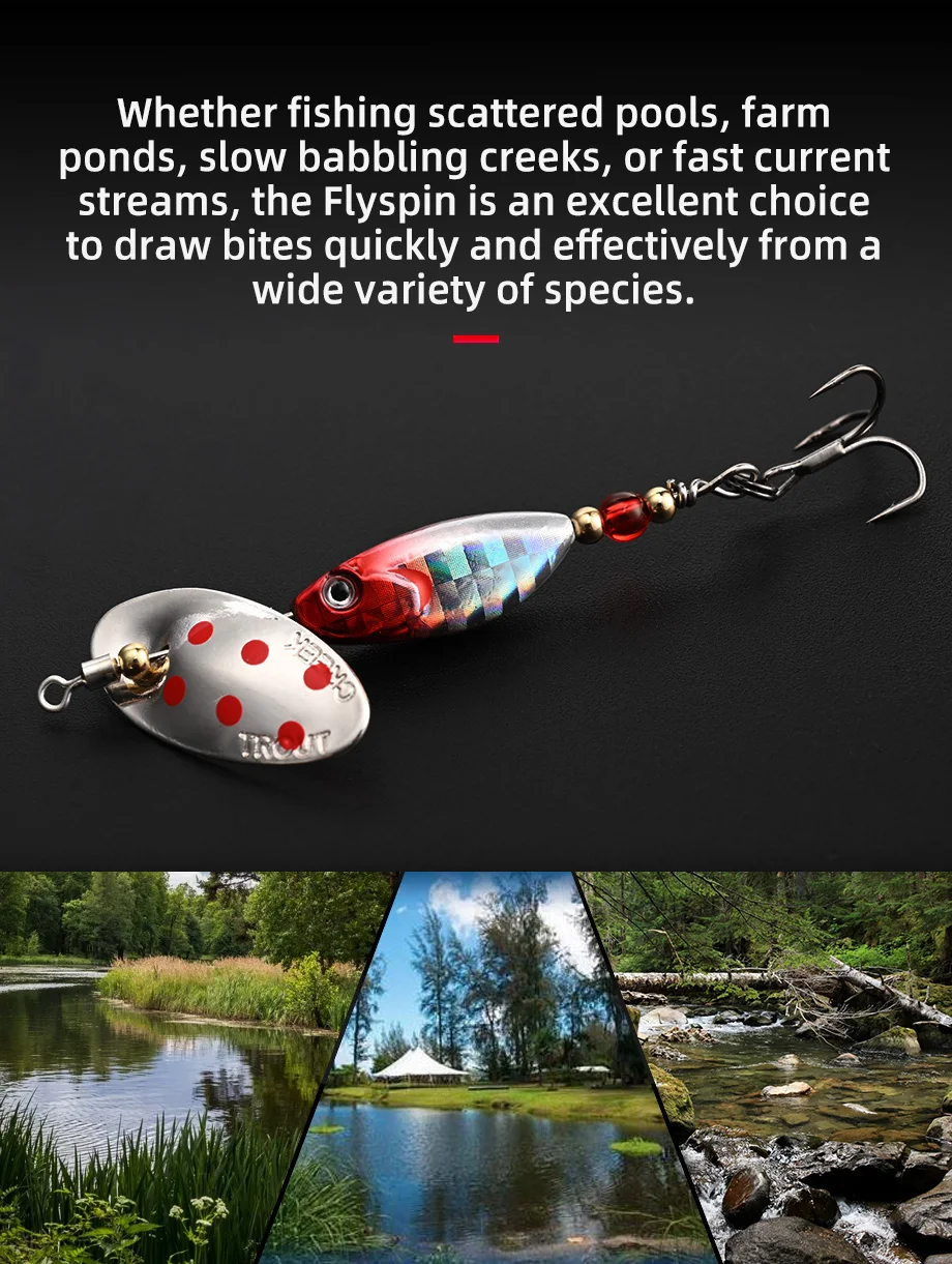 Allblue Flyspin rotierender Spinner 6g 8,5g Metall köder Messing harter künstlicher Köder Kupfer Süßwasser Bach Forelle Angel gerät – Detail 7