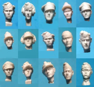1/35 Resin Figure Model GK Soldier Head 15PCS  Unpainted Unassambled 1